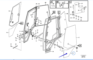 Стекло двери правое нижнее (BL61b/BL71b) VOE15073573