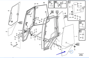 Стекло двери левое нижнее (BL61b/BL71b) VOE15072676