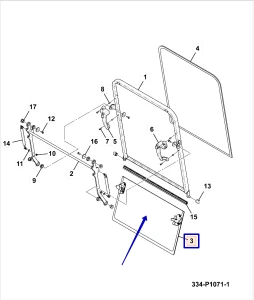 Стекло лобовое нижнее JCB (Original) 334/P0606